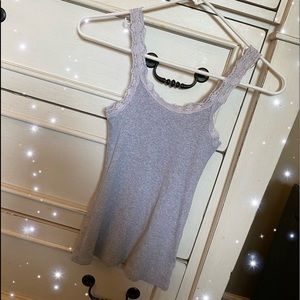 Gray Lace Tank Top